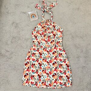 Francesca's Collections Red and Orange Halter Sundress